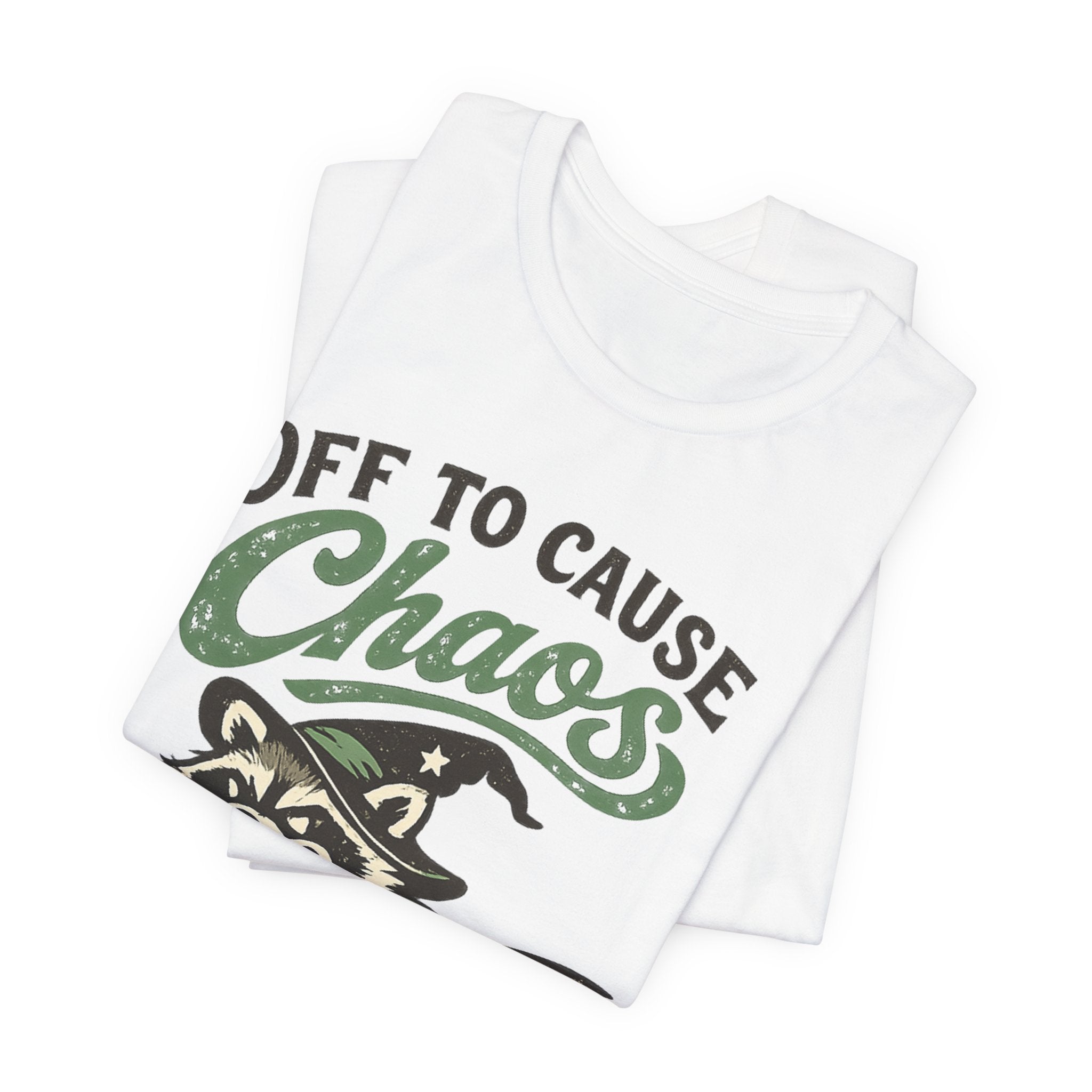 🦝 Off to Cause Chaos — Playful Vintage Graphic Tee