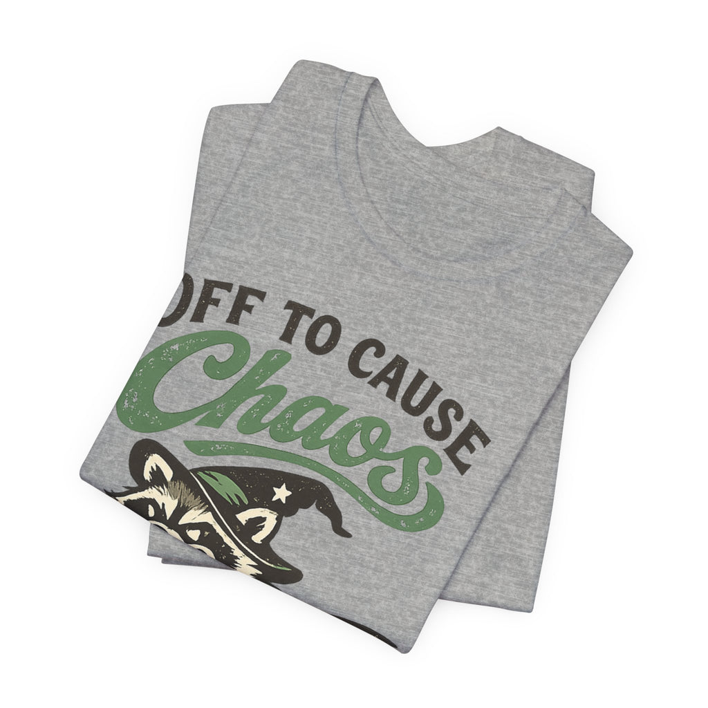 🦝 Off to Cause Chaos — Playful Vintage Graphic Tee