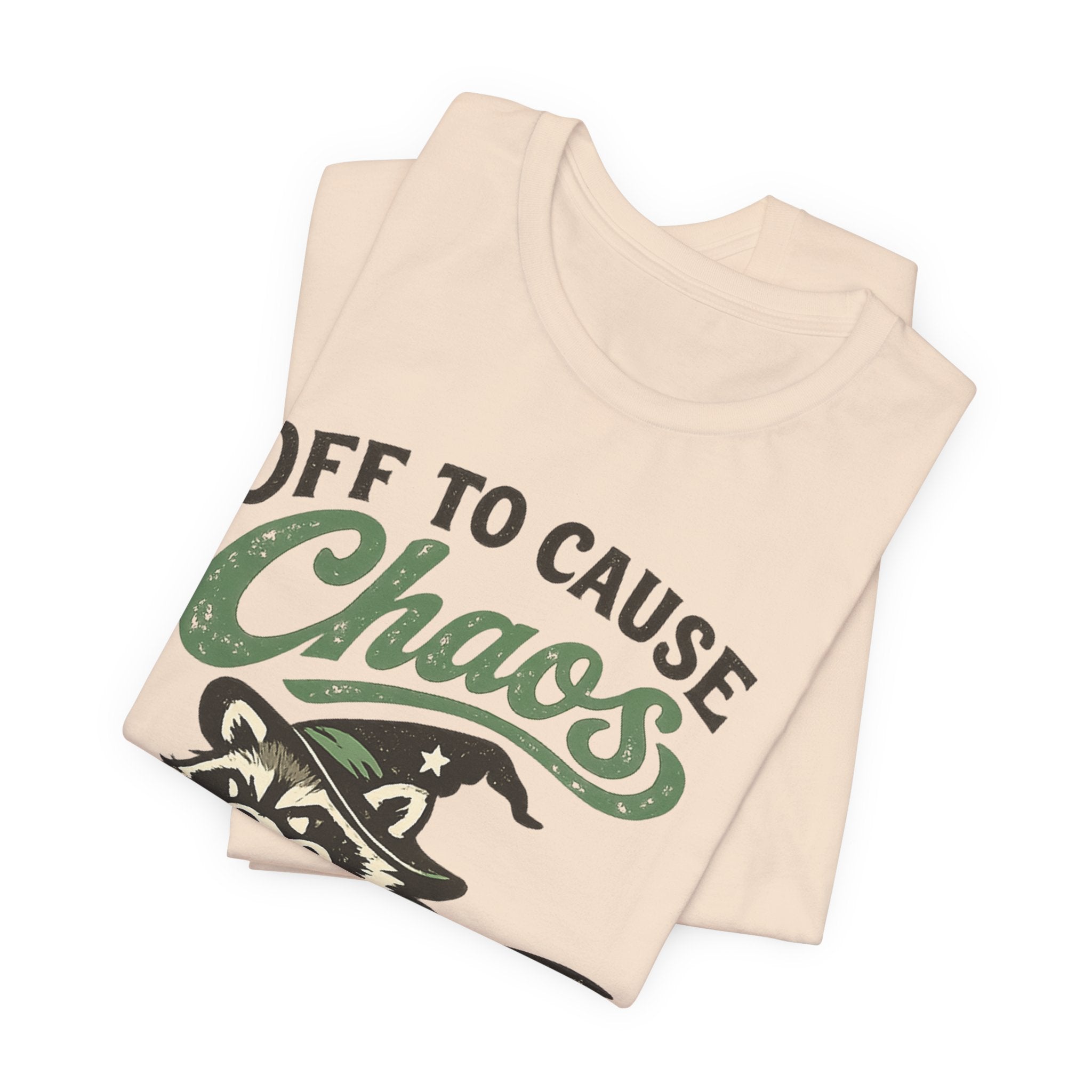 🦝 Off to Cause Chaos — Playful Vintage Graphic Tee