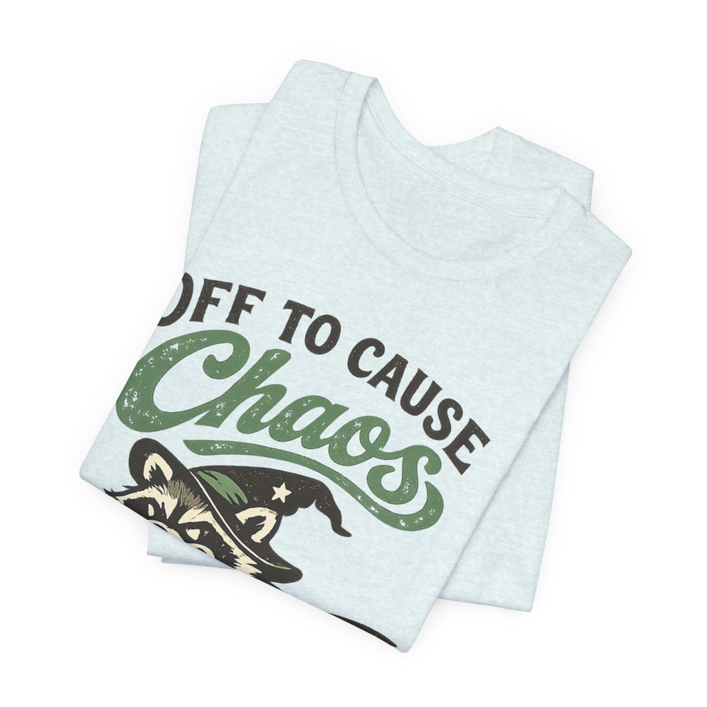 🦝 Off to Cause Chaos — Playful Vintage Graphic Tee
