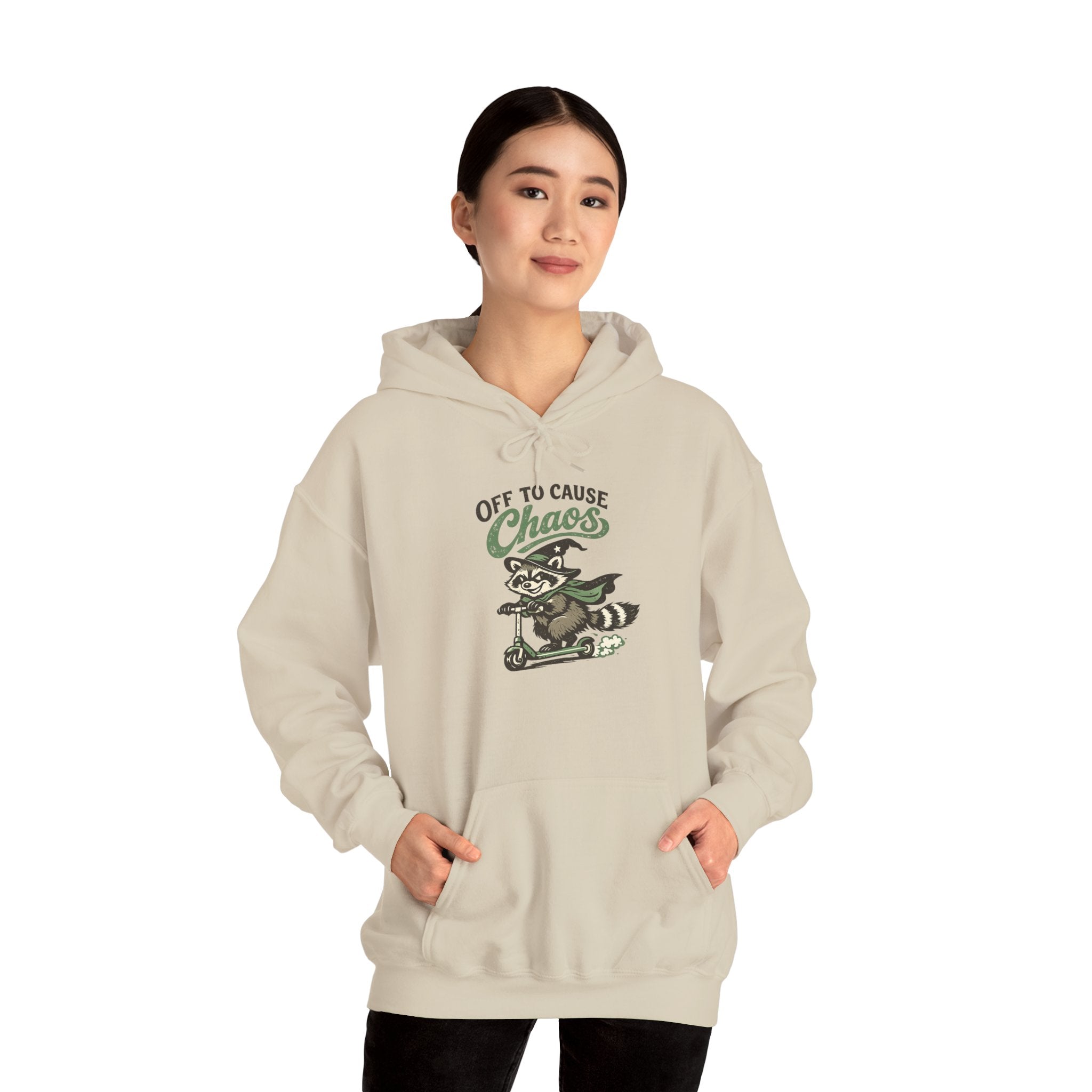 🦝 Off to Cause Chaos — Cozy Mischief Hoodie