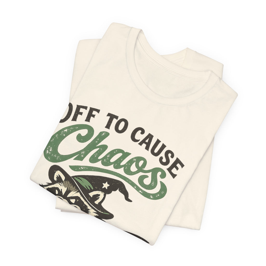🦝 Off to Cause Chaos — Playful Vintage Graphic Tee