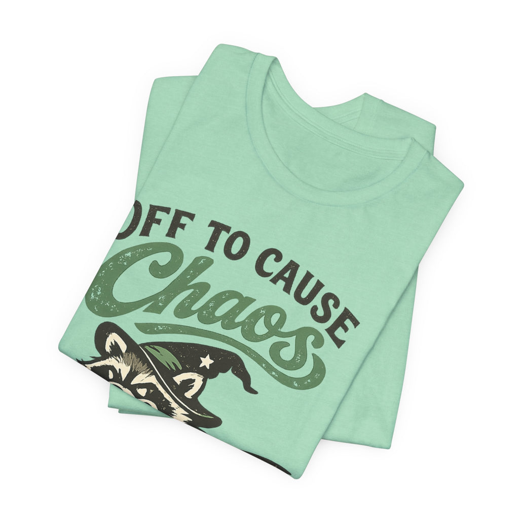 🦝 Off to Cause Chaos — Playful Vintage Graphic Tee