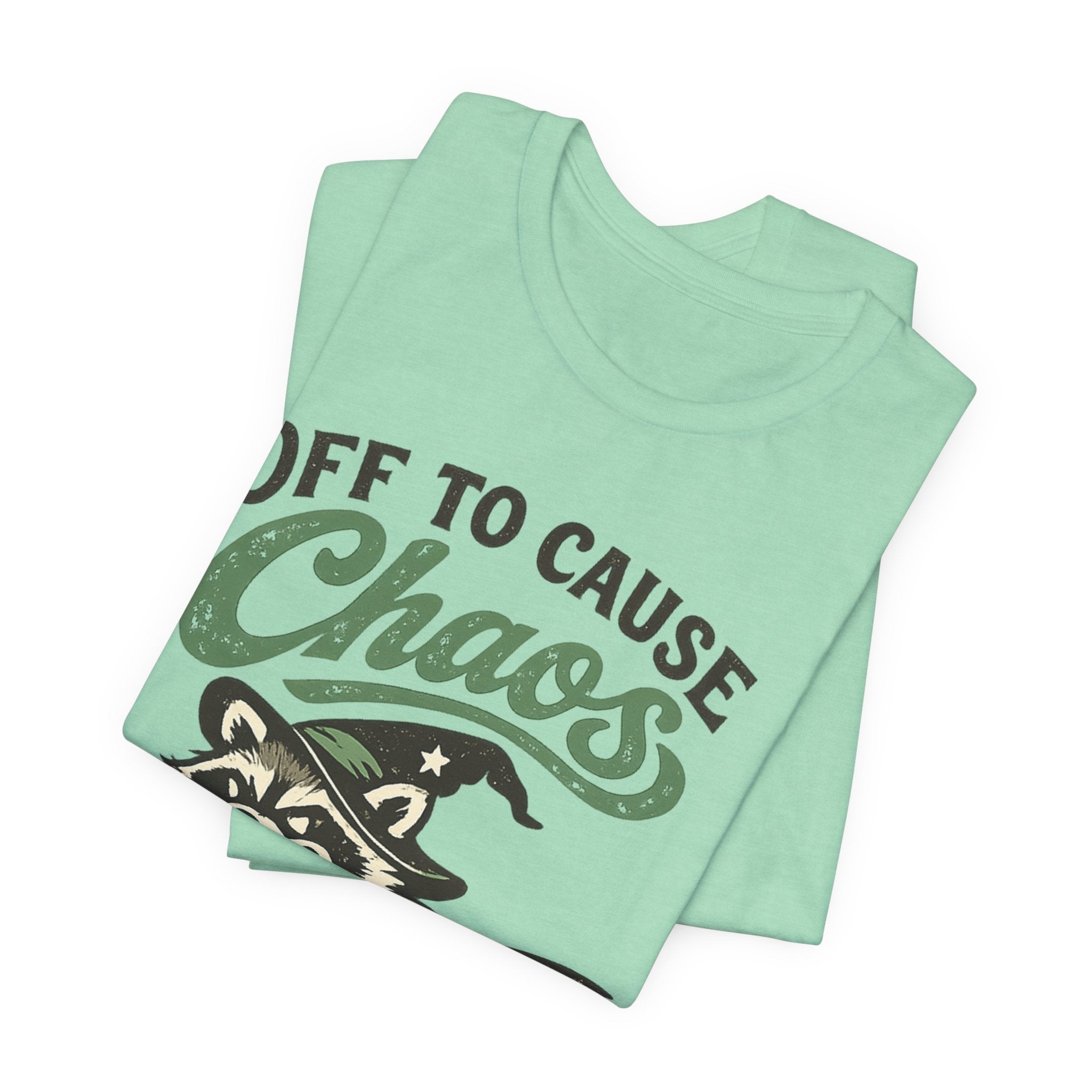 🦝 Off to Cause Chaos — Playful Vintage Graphic Tee