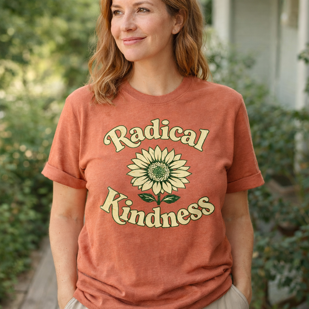 🌼 Radical Kindness — Vintage Floral Statement Tee