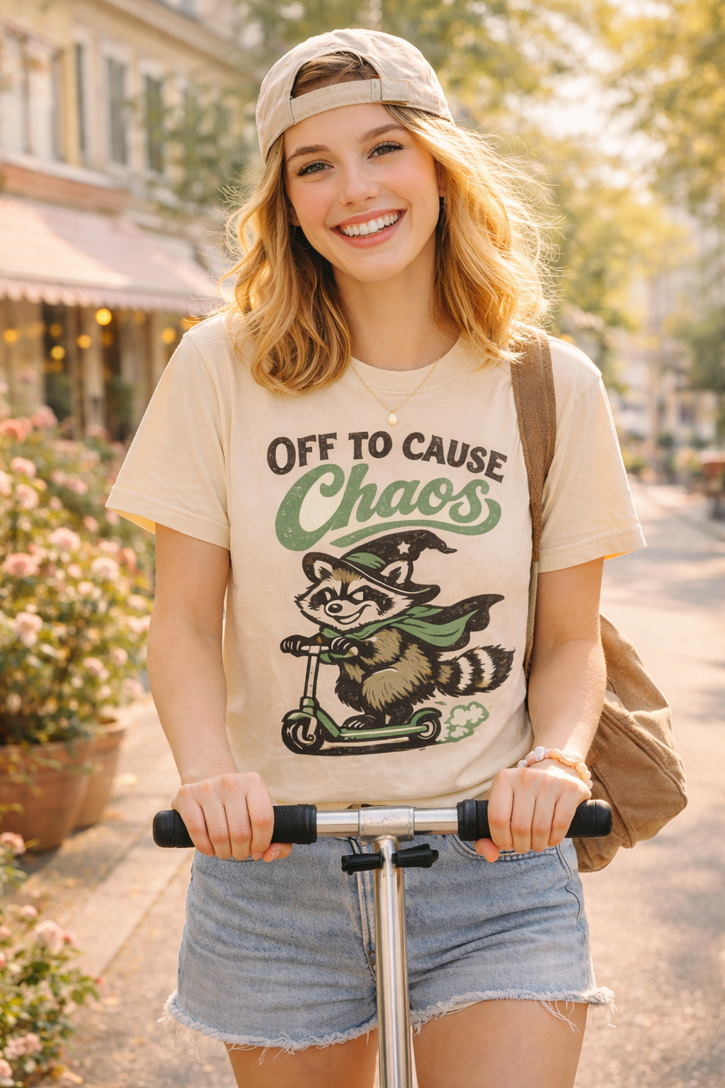 🦝 Off to Cause Chaos — Playful Vintage Graphic Tee