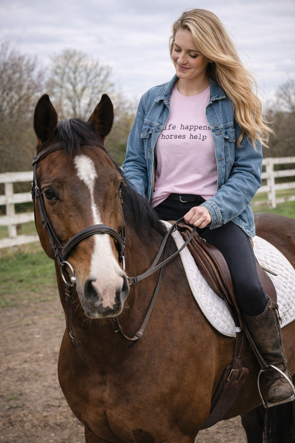 🐎 Life Happens. Horses Help. — The Barn Therapy Tee