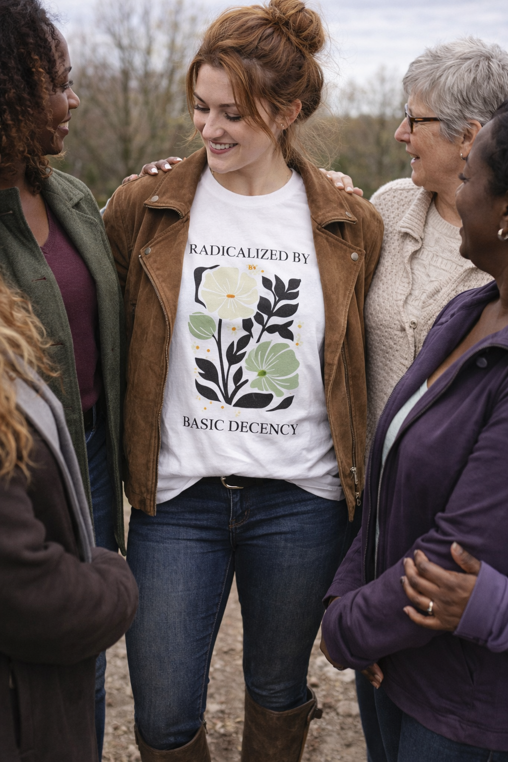 🌼 Radicalized by Basic Decency — Soft Power Statement Tee