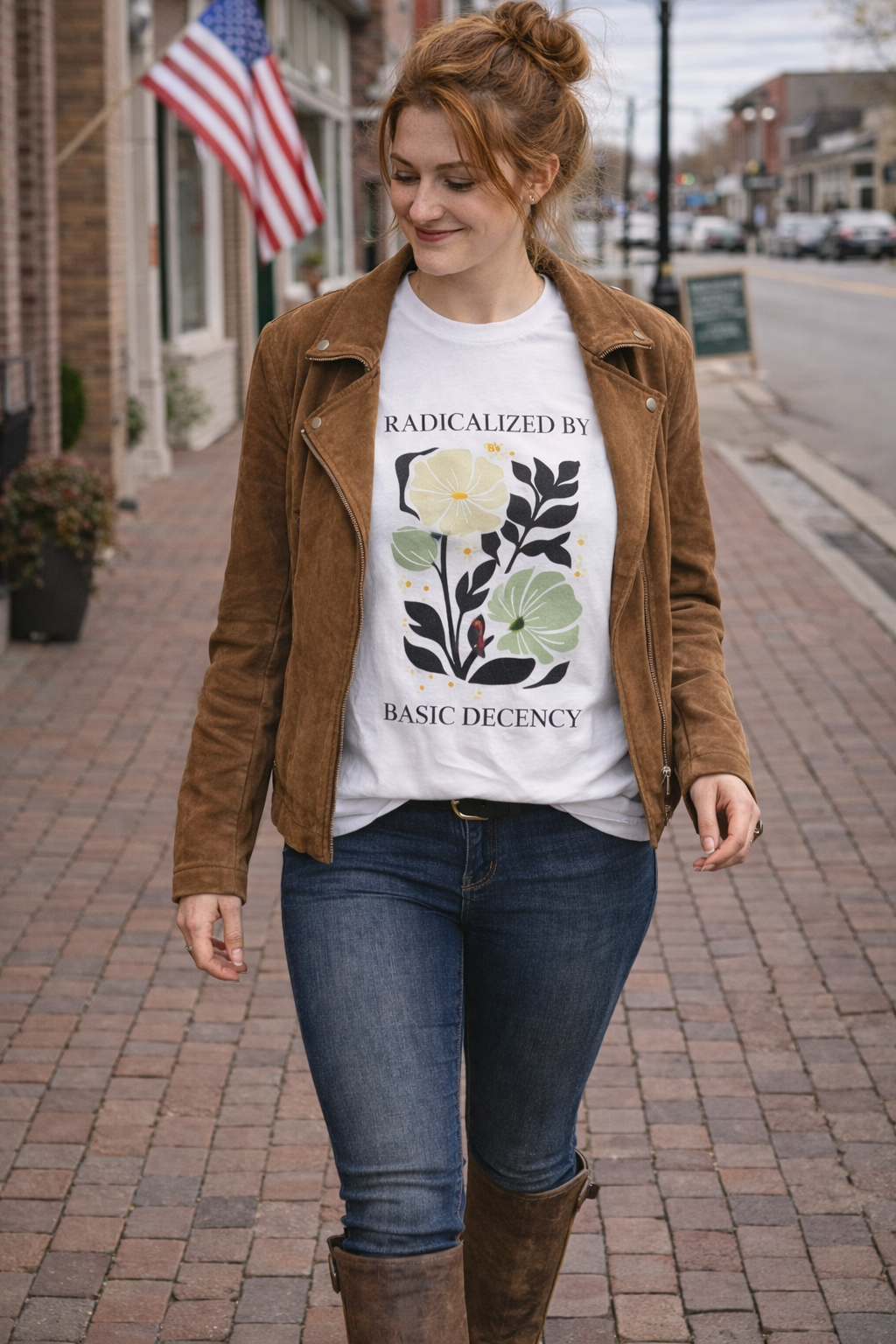 🌼 Radicalized by Basic Decency — Soft Power Statement Tee